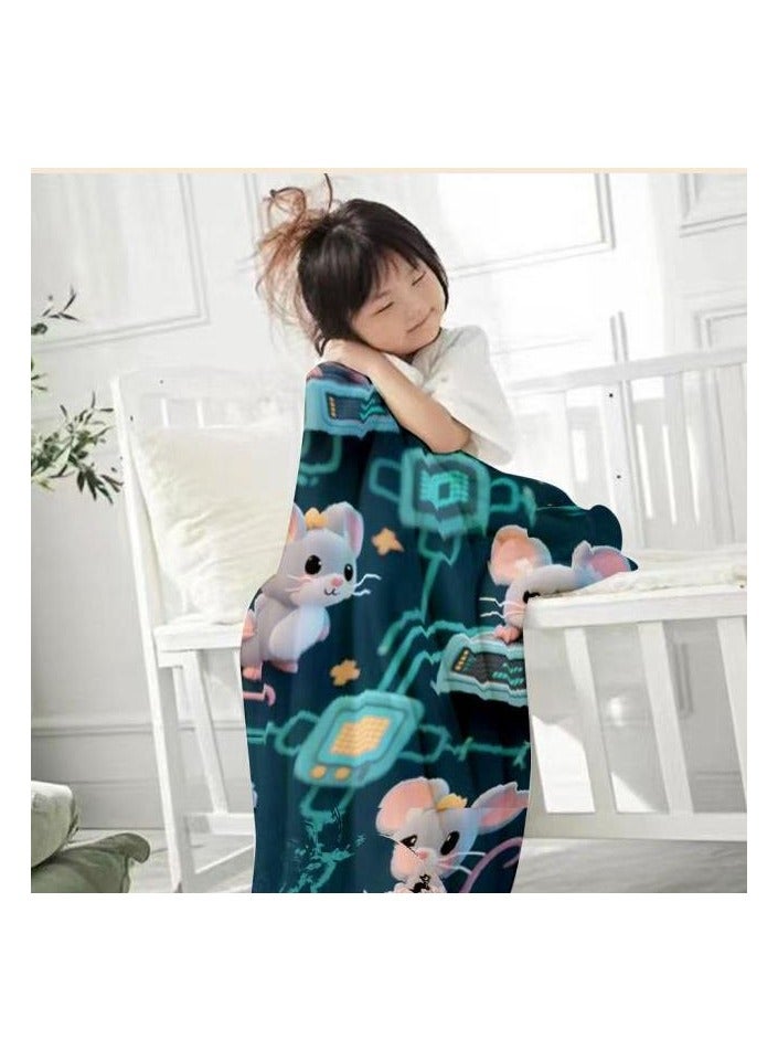 عام بطانية رقيقة من الفانيلا الكرتونية للأطفال أو الطلاب (دافئة ومريحة ومناسبة للنوم والألعاب) 100 سم * 150 سم - 436 - Image 3