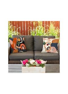 The Bros Art Mid Century Modern Throw Pillow Covers 18x18 Colorful Boho Aesthetic Floral Geometric Minimalist Pillow Covers for Couch Outdoor Decor Set of 4  - Image 3