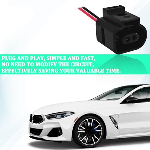 HHZL 1J0973702 Temperature Sensor Female Connector Wiring Harness Plug Replacement, 2-Pin Electrical Temperature Sender Harness Pigtail Plug Connector for VW Beetle Jetta Golf MK4 MK5 MK6 B5（Female） - Image 4