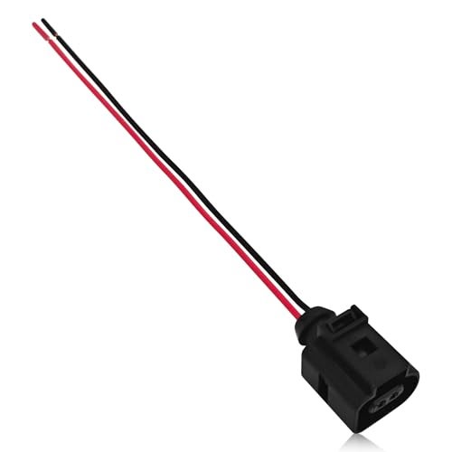 HHZL 1J0973702 Temperature Sensor Female Connector Wiring Harness Plug Replacement, 2-Pin Electrical Temperature Sender Harness Pigtail Plug Connector for VW Beetle Jetta Golf MK4 MK5 MK6 B5（Female） - Image 1