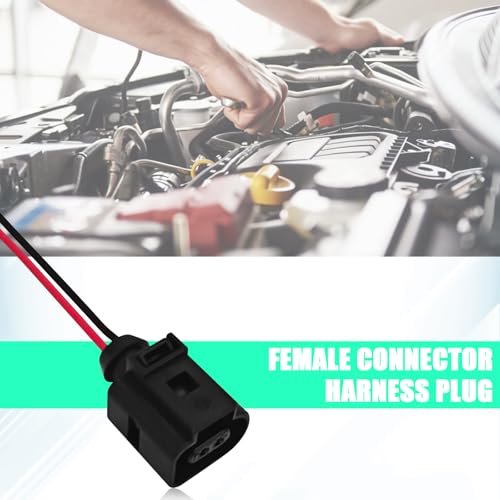 HHZL 1J0973702 Temperature Sensor Female Connector Wiring Harness Plug Replacement, 2-Pin Electrical Temperature Sender Harness Pigtail Plug Connector for VW Beetle Jetta Golf MK4 MK5 MK6 B5（Female） - Image 5