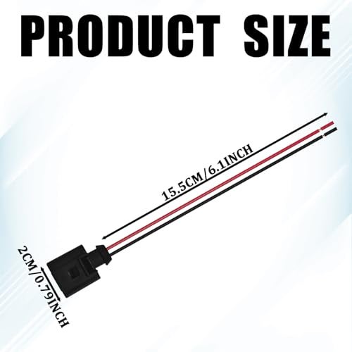 HHZL 1J0973702 Temperature Sensor Female Connector Wiring Harness Plug Replacement, 2-Pin Electrical Temperature Sender Harness Pigtail Plug Connector for VW Beetle Jetta Golf MK4 MK5 MK6 B5（Female） - Image 2