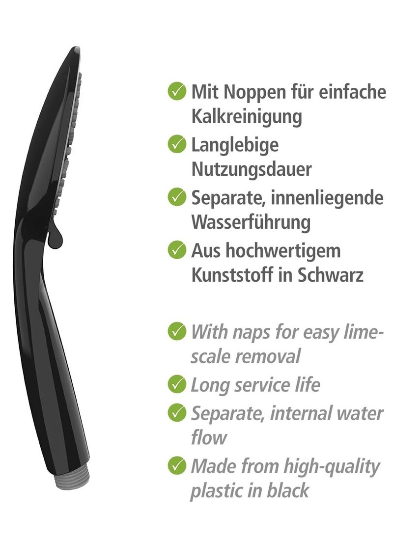 Wenko Young Black Shower Head - Universal Shower Head with 5 Jet Types, Plastic (ABS), 11 x 11 cm, Black - Image 4