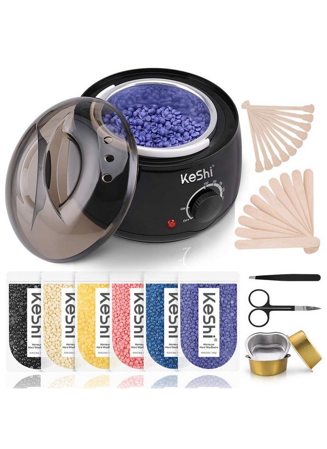 Keshi - Brazilian Waxing Kit Keshi Wax Warmer For Painless Hair Removal With 5 Bags Hard Wax Beans For Full Body Legs Face Eyebrows Bikini Wax For Women Men - Image 1