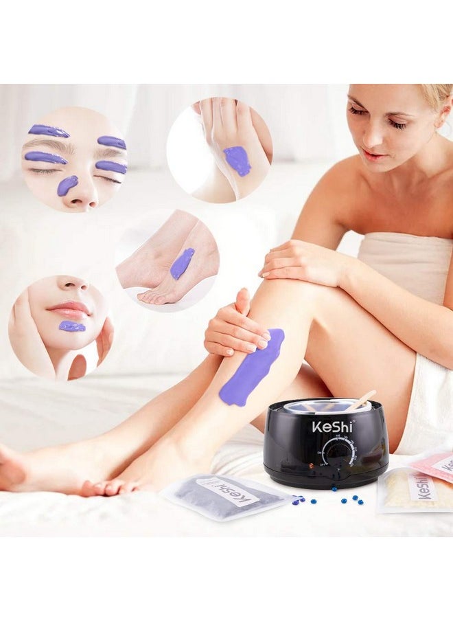 Keshi - Brazilian Waxing Kit Keshi Wax Warmer For Painless Hair Removal With 5 Bags Hard Wax Beans For Full Body Legs Face Eyebrows Bikini Wax For Women Men - Image 1