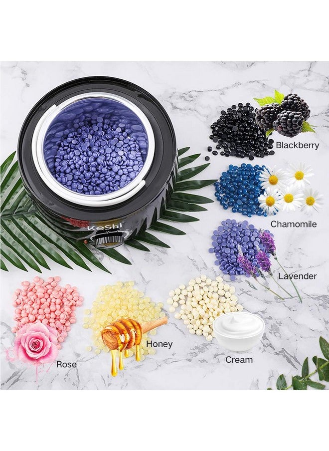 Keshi - Brazilian Waxing Kit Keshi Wax Warmer For Painless Hair Removal With 5 Bags Hard Wax Beans For Full Body Legs Face Eyebrows Bikini Wax For Women Men - Image 1