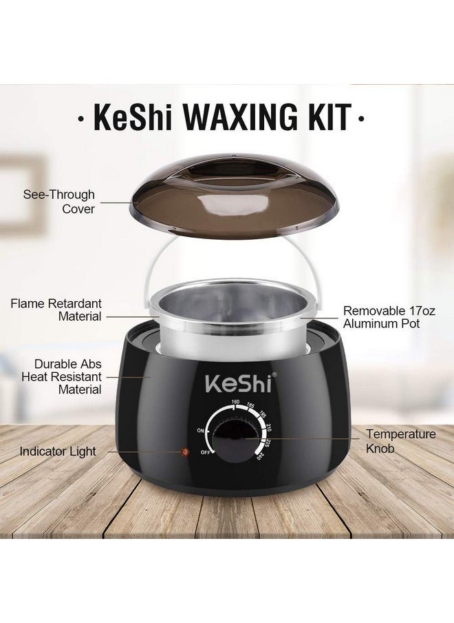Keshi - Brazilian Waxing Kit Keshi Wax Warmer For Painless Hair Removal With 5 Bags Hard Wax Beans For Full Body Legs Face Eyebrows Bikini Wax For Women Men - Image 1