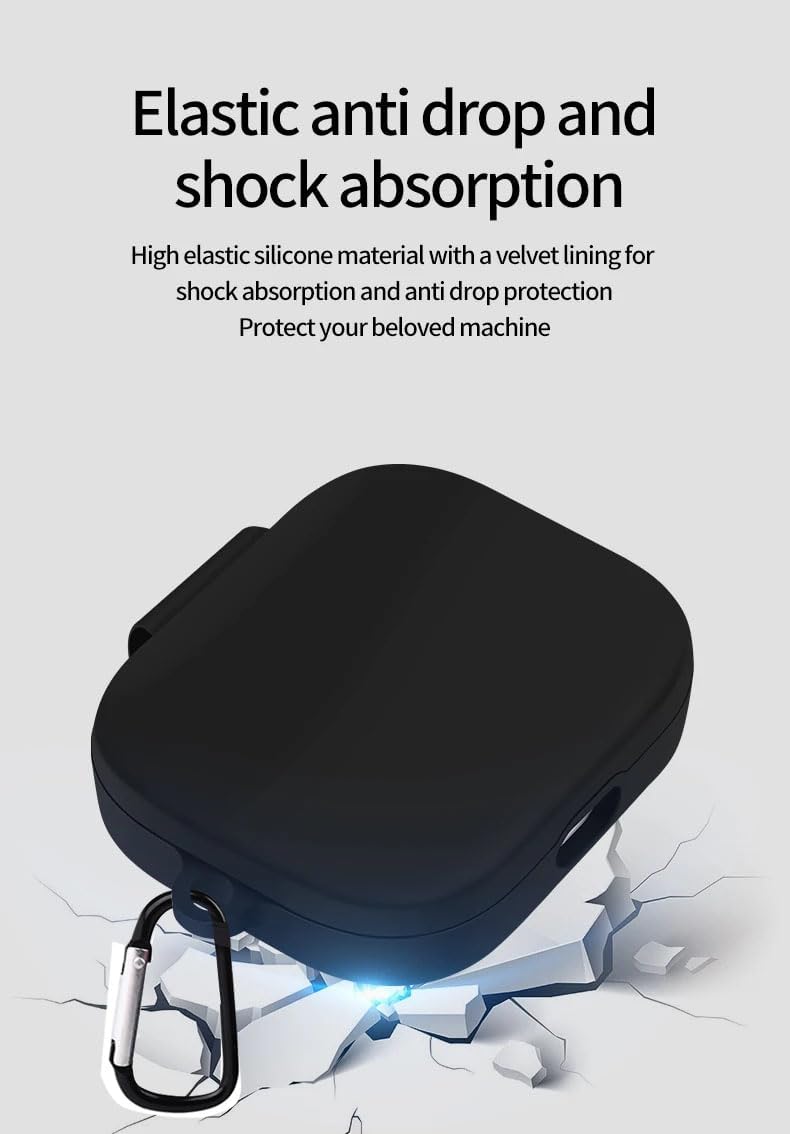 Mobistyle Soft Silicone Shockproof Protective Case Cover with Metal Keychain for Xiaomi Redmi Buds 5 - Black - Image 2