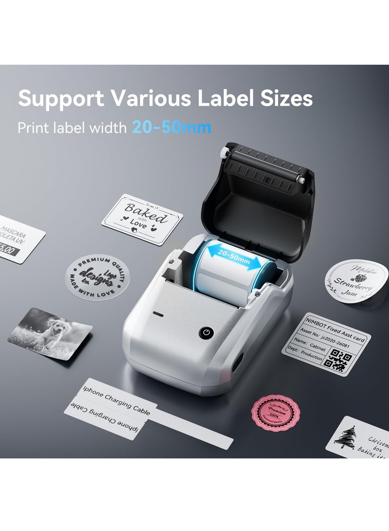 Portable B1 Wireless Bluetooth Label Printer with 1 Roll of 50*30mm White Sticker, USB Cable - Ideal for Barcodes in Supermarkets, Retail Stores, and Home Use - Image 2