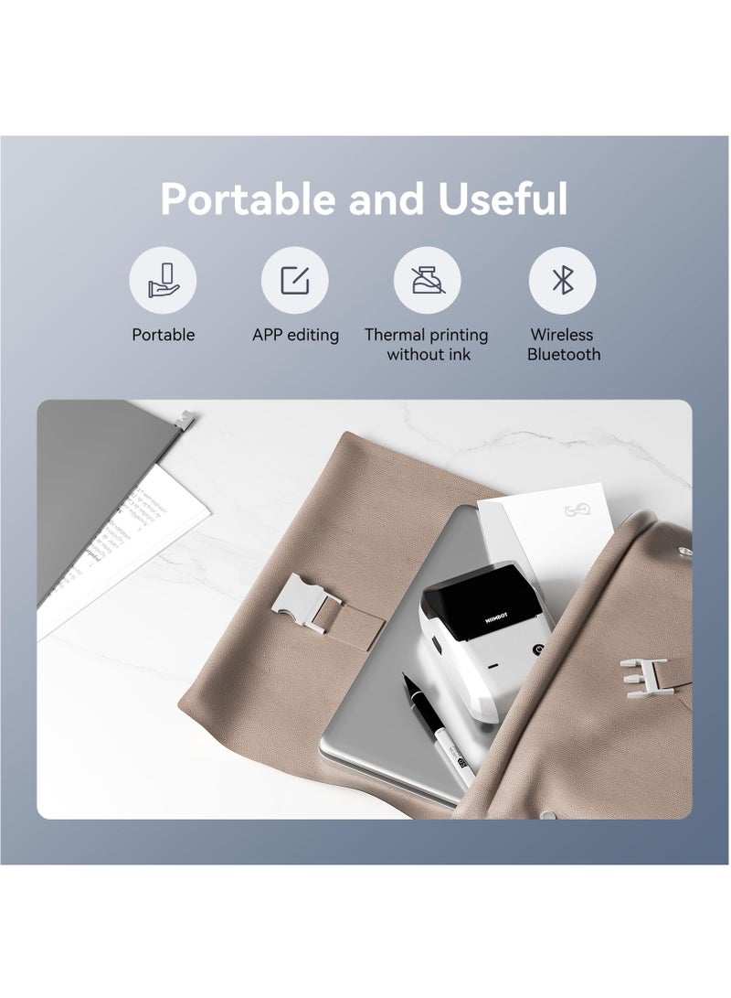 Portable B1 Wireless Bluetooth Label Printer with 1 Roll of 50*30mm White Sticker, USB Cable - Ideal for Barcodes in Supermarkets, Retail Stores, and Home Use - Image 5