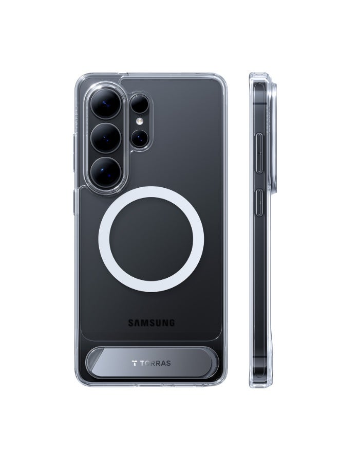 TORRAS Pstand (Ostand L1) Series Case for Samsung Galaxy S26 Ultra, Strong Magnetic & Seamless Stand, Fit for MagSafe, Mil-Grade Drop Protection, Adjustable Kickstand Case with Stand, Anti-Yellowing Diamond, Clear - Image 3