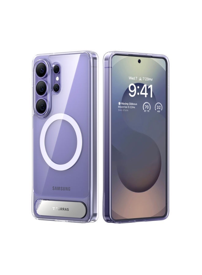 TORRAS Pstand (Ostand L1) Series Case for Samsung Galaxy S26 Ultra, Strong Magnetic & Seamless Stand, Fit for MagSafe, Mil-Grade Drop Protection, Adjustable Kickstand Case with Stand, Anti-Yellowing Diamond, Clear - Image 2