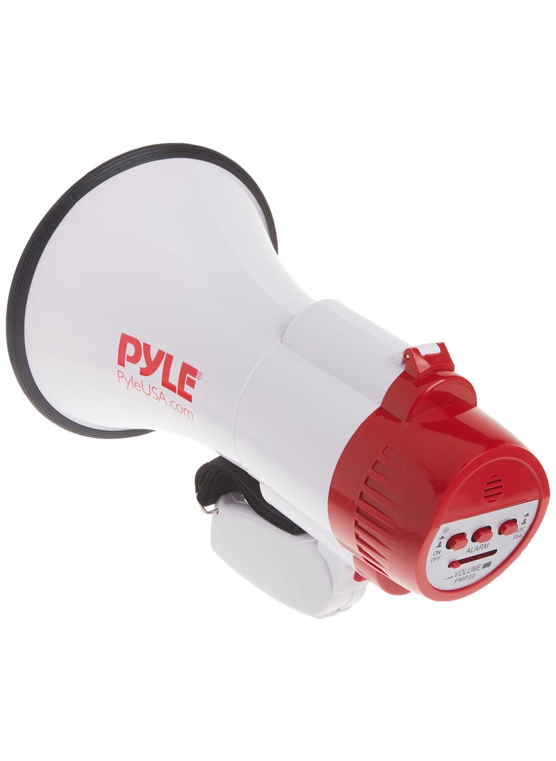Pyle Pyle Lightweight 30-Watt Megaphone Bullhorn Speaker - Adjustable Volume, Built-in Siren for 800-Yard Range Suitable for Indoor/Outdoor Sports, Cheerleading, and Events (PMP30)  - Image 4
