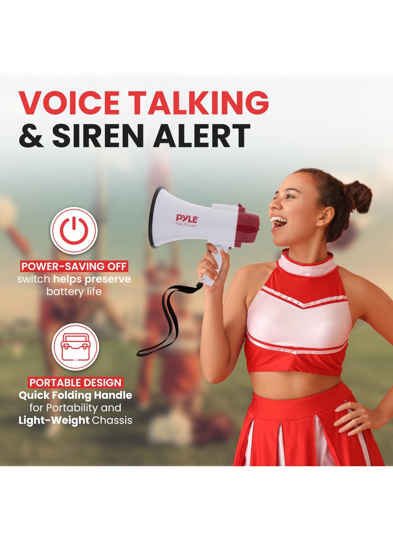 Pyle Pyle Lightweight 30-Watt Megaphone Bullhorn Speaker - Adjustable Volume, Built-in Siren for 800-Yard Range Suitable for Indoor/Outdoor Sports, Cheerleading, and Events (PMP30)  - Image 2