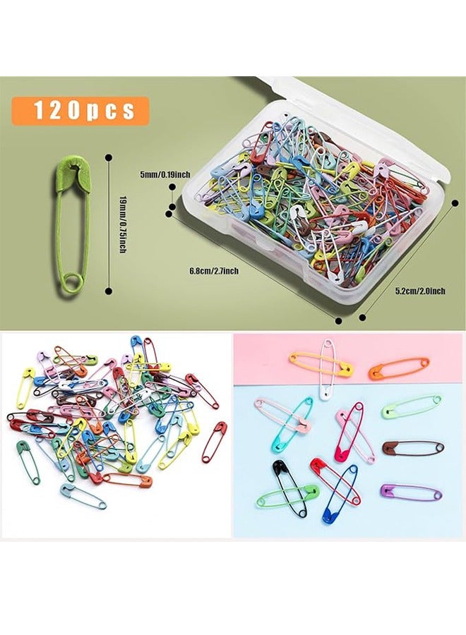 120 Pieces Safety Pins, Mini Metal Safety Pins, Rust-Proof Nickel-Plated Stainless Steel Pins For Clothing Tags, Clothes Sewing, Crafts, Diy Jewelry (A-Multi-Color) - Image 2