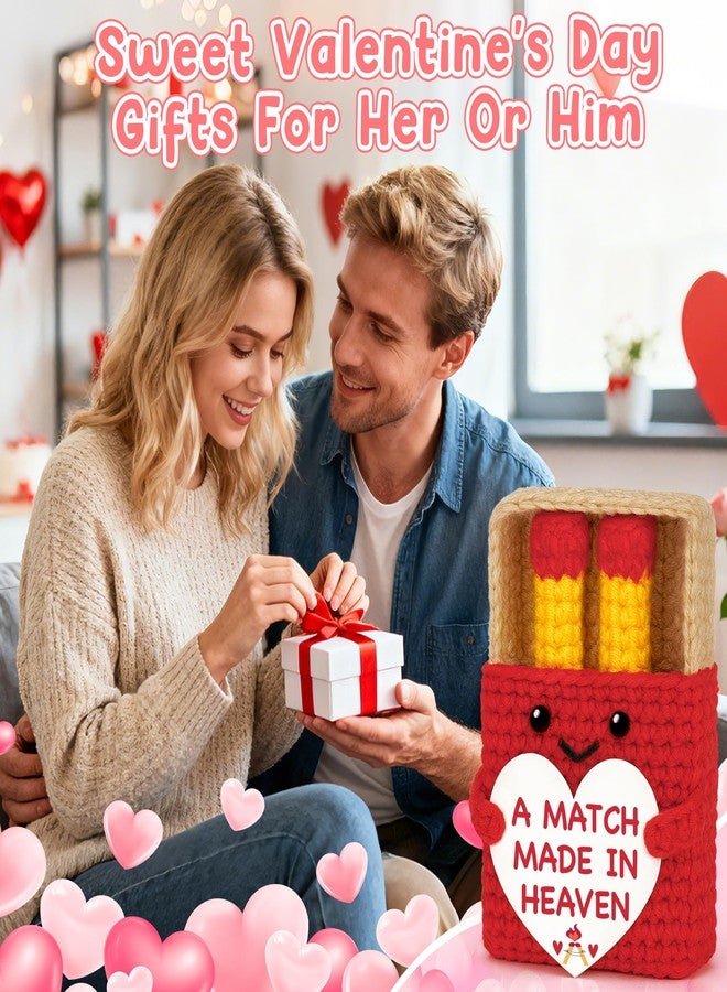 BVXFR Gifts for Wife Girlfriend Valentines Day Romantic Gifts for Boyfriend Husband Anniversary Birthday Gift for Him Her Sweet Day Gift For Couple Fiance Newlyweds A Match Made In Heaven Crochet Doll - Image 4