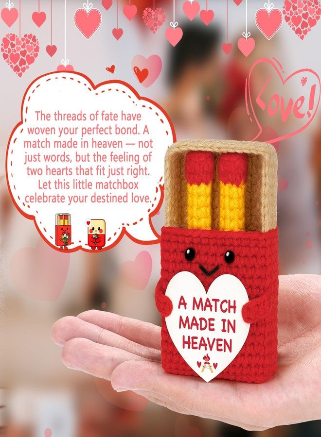 BVXFR Gifts for Wife Girlfriend Valentines Day Romantic Gifts for Boyfriend Husband Anniversary Birthday Gift for Him Her Sweet Day Gift For Couple Fiance Newlyweds A Match Made In Heaven Crochet Doll - Image 2