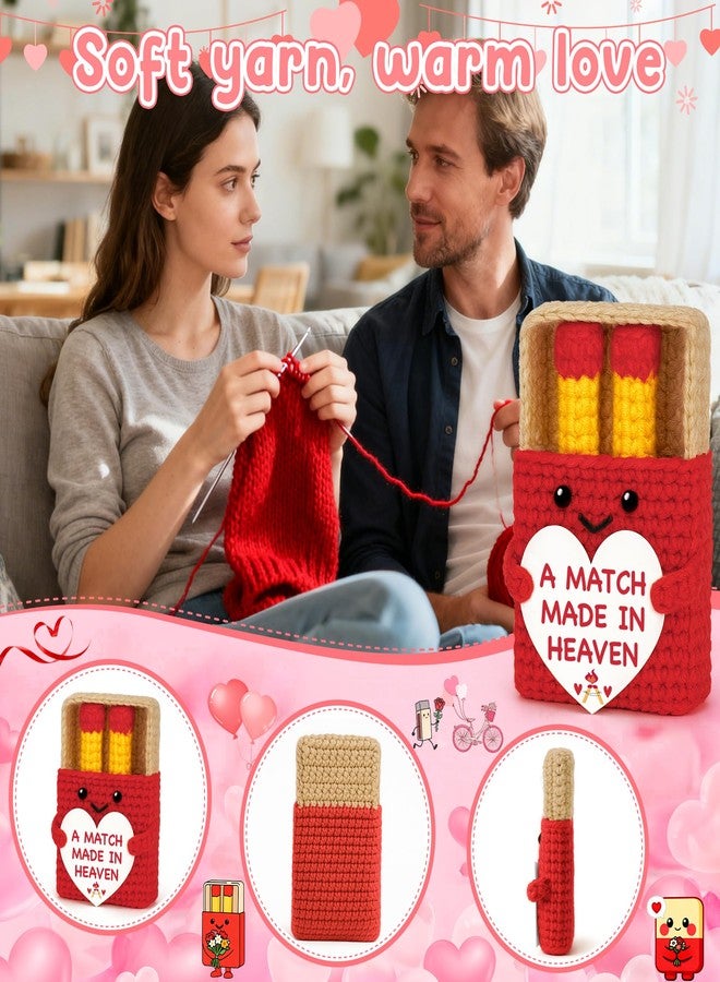 BVXFR Gifts for Wife Girlfriend Valentines Day Romantic Gifts for Boyfriend Husband Anniversary Birthday Gift for Him Her Sweet Day Gift For Couple Fiance Newlyweds A Match Made In Heaven Crochet Doll - Image 3