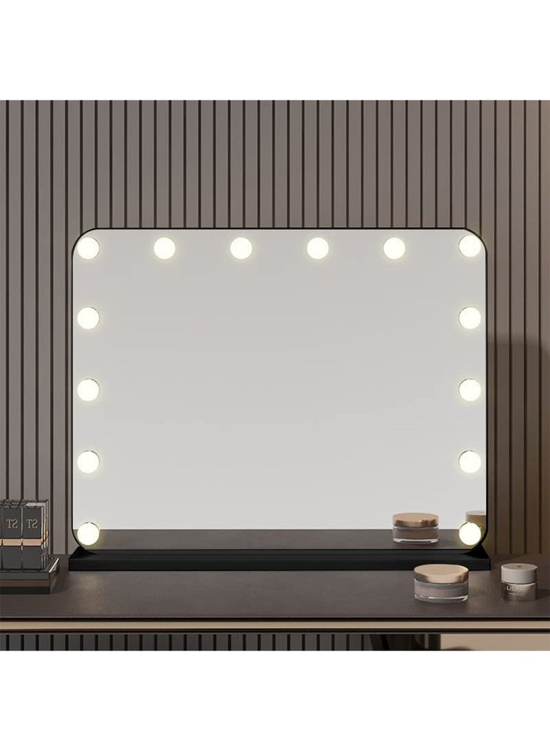 ليموس مرآة فانيتي هوليوود مع لمبات LED قابلة للتعتيم بثلاثة أوضاع لونية وتحكم باللمس  - Image 1