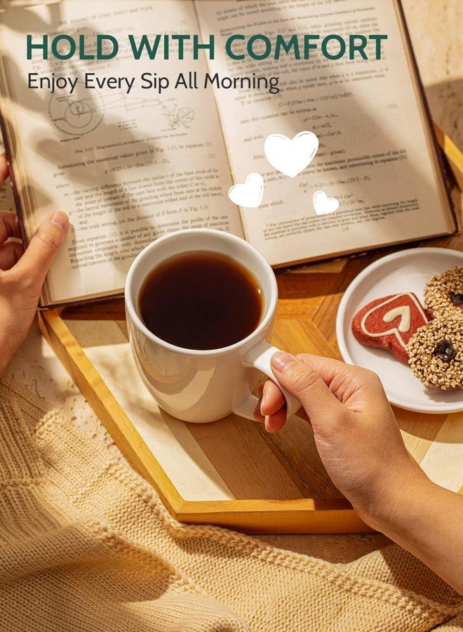 Sweese أكواب بورسلين سويز - 12 أونصة للقهوة والشاي والمشروبات الموكا والمشروبات الساخنة - مجموعة من 6، بيضاء - Image 3