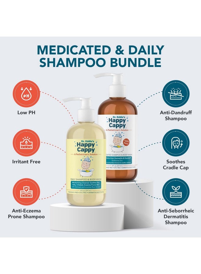 Happy Cappy Daily Medicated Shampoo and Body Wash Bundle - Baby Dandruff Shampoo for Cradle Cap and Seborrheic Dermatitis, Helps Redness, Dermatologist Tested, Fragrance-Free - 2 Pieces - Image 2