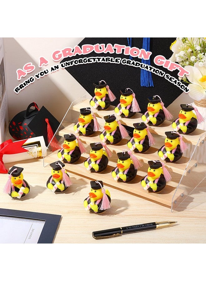 Lewtemi Lewtemi 48 Pcs Graduation Rubber Ducks 2025 Diploma Pink Rubber Ducks Bulk Graduation Party Favors Gifts for Student Bathtub Swimming Pool Theme Party Favors, 2.5 x 2.5 x 2 Inch  - Image 5
