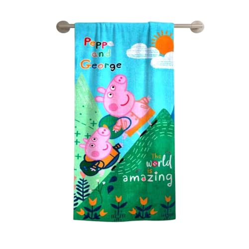 Athom Trendz Athom Living Peppa Pig Kids Bath Towel 350 GSM Cotton, Soft & Quick Dry, Highly Absorbent, Skin-Friendly Fabric, 60x120 cm Standard, Blue, Ideal for Daily Use & Travel - Image 2