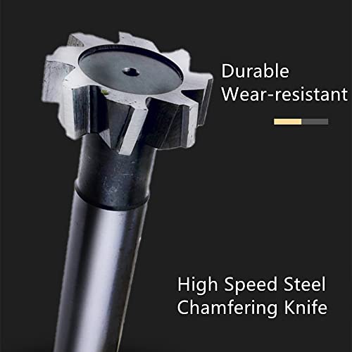 NACX HSS-AL T Slot End Mill Milling Cutter， High-Speed Steel Woodruff Keyseat Cutter, Half Round Keyway Milling Cutter， Straight Shank, 6 Flutes, 10mm x 3mm x 60mm - Image 5