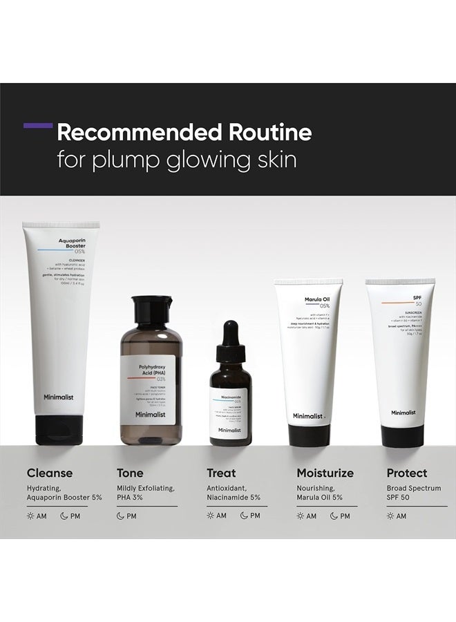 MINIMALIST مرطب وجه بزيت المارولا 5% للبشرة الجافة | مع حمض الهيالورونيك للتغذية العميقة والترطيب | للنساء والرجال | 1.7 أونصة / 50 جرام - Image 4