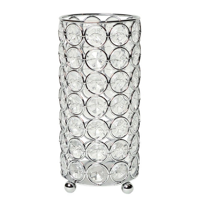 HG1002CHR ELIPSE CRYSTAL DECORATIVE FLOWER VASE CANDLE HOLDER WEDDING CENTERPIECE 675 INCH CHROME