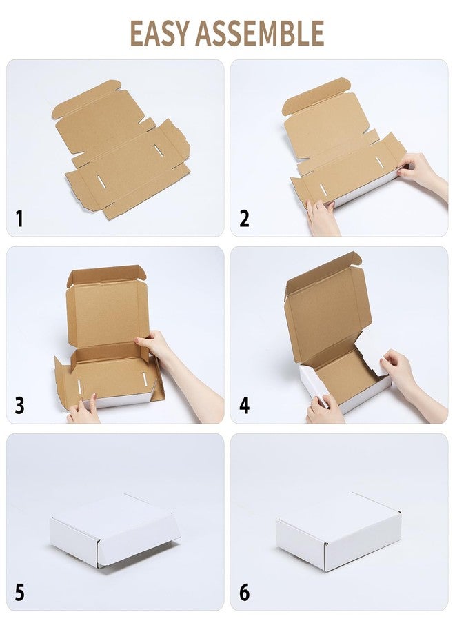 RLAVBL 8x5.5x1.6 Shipping Boxes Set of 25, White Corrugated Cardboard Box for Packing, Mailing, Business - Image 5