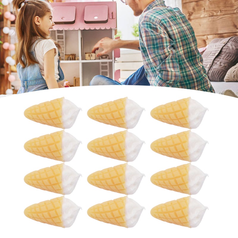 30pcs 1:12 Mini House Miniature Ice Cream Cone Simulation Portable Adorable Miniature Food Toys Decoration - Image 3