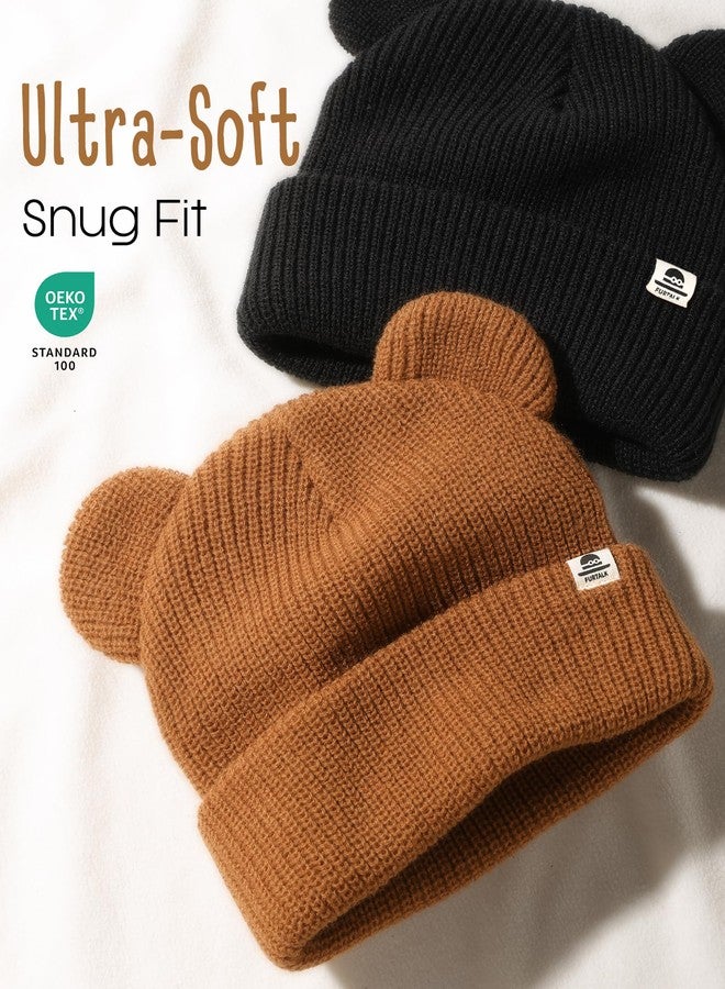FURTALK Toddler Beanie Baby Boys Girls Winter Hat with Bear Ear for Kids Soft Knitted Hats - Image 2