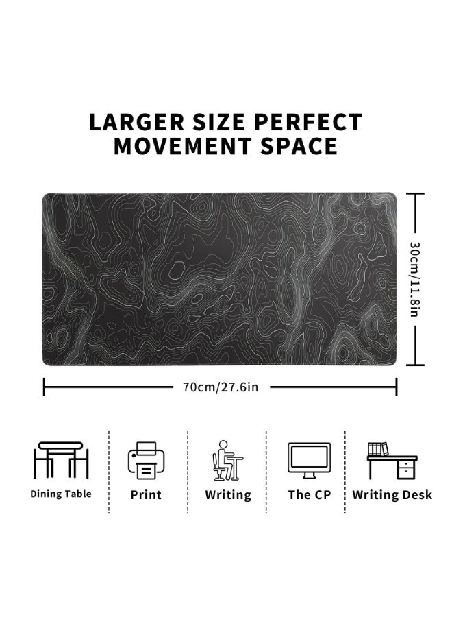 Arabest Black Contour Terrain Long Mouse Pad, Lock Edge Anti Slip Rubber Bottom, Suitable For Gaming And Office Use (700*300*2MM) - Image 2