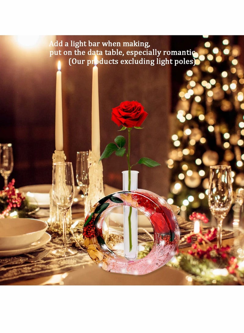 Excefore Resin Mold for Plant Propagation Station Vase Epoxy Molds with 6 Test Tubes Hydroponic Flowers Home Office Desktop Decoration Wedding Decor (2Pcs) - Image 4