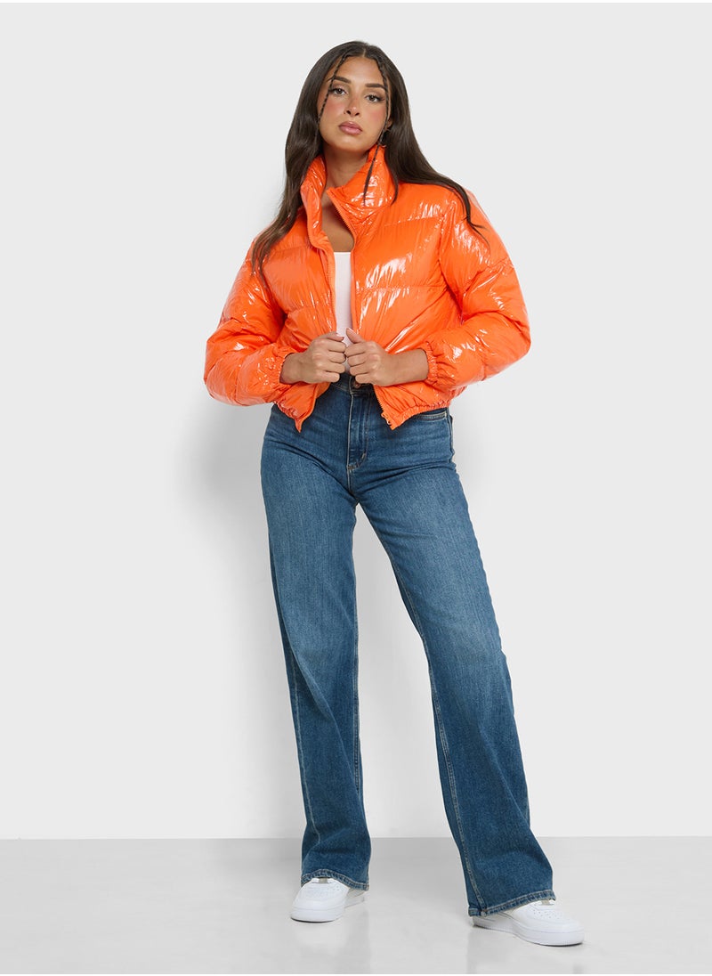 Ginger - Holographic Quilted Padded Jacket - Image 1