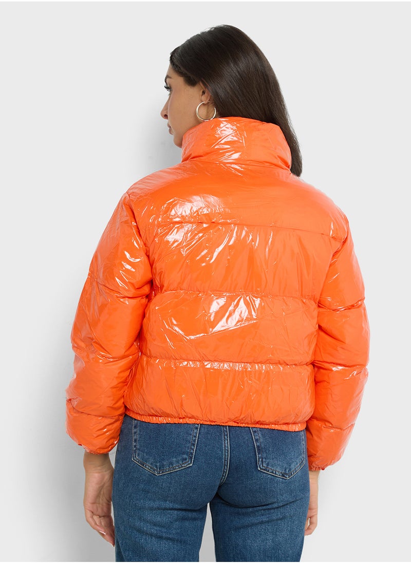 Ginger - Holographic Quilted Padded Jacket - Image 1