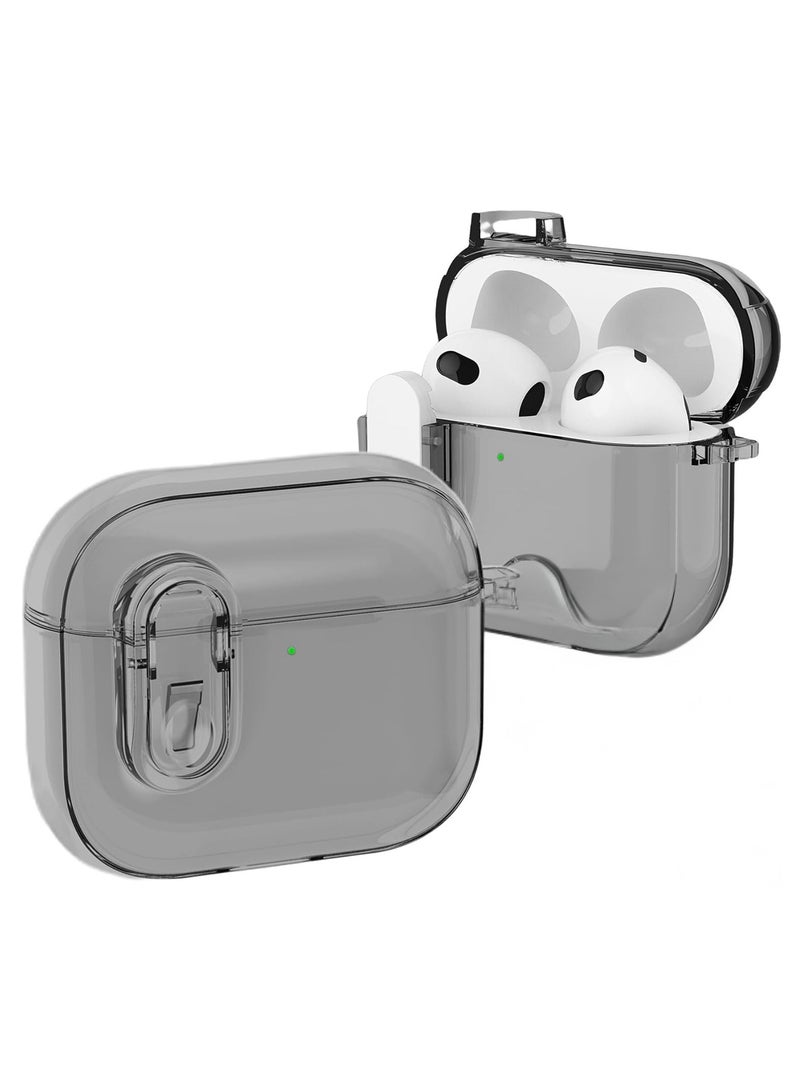 Case for Airpods Pro 2Gen Cover with Lock (2019/2022/2023), Clear Locking Case for Airpod Pro 2 Generation Shockproof Protective Cover (Clear Black) - Image 1