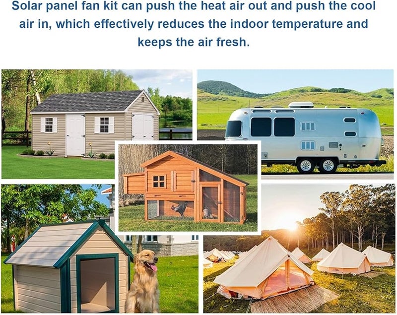 12W 18V Solar Panel Dual Exhaust Fan Kit 43 4CFM For Chicken Coop Greenhouse Shed - Image 5