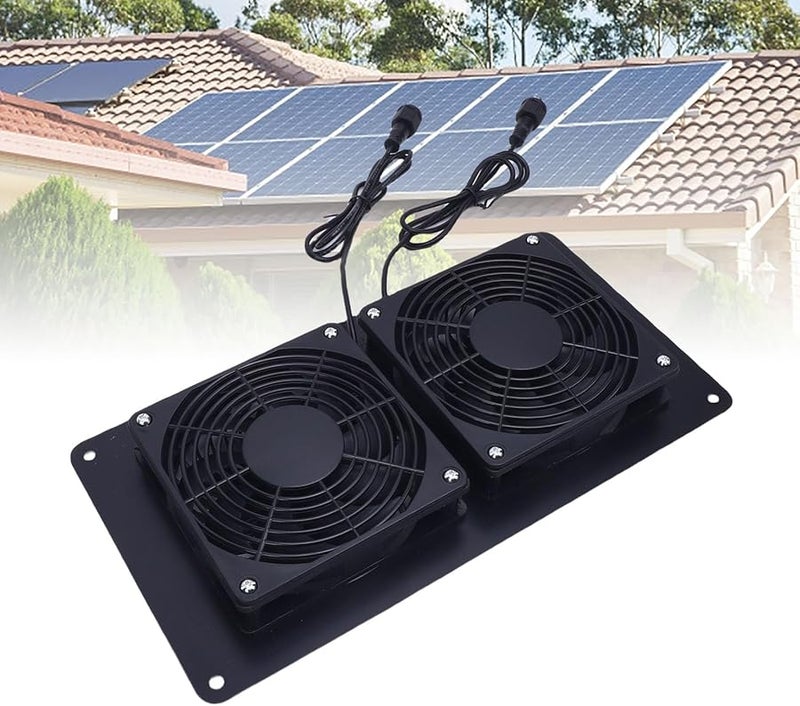 12W 18V Solar Panel Dual Exhaust Fan Kit 43 4CFM For Chicken Coop Greenhouse Shed - Image 4