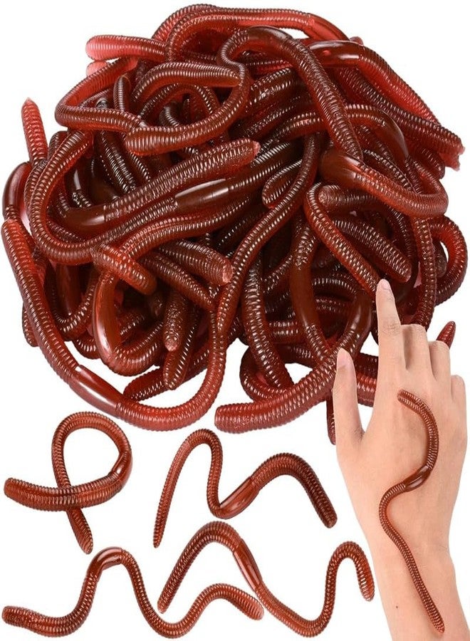 Rardsay 30 Pcs 7.1inch Fake Earthworm Soft Stretchy Rubber Earthworm Lifelike Worm for Halloween Pranks, April Fools Tricks, Party Decorations, Photography Props - Image 1