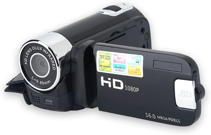 cheekyglo Camera Camcorder, Portable Digital Video Camcorder Handy Camera Full HD 270° Rotation 1080P 16X High Definition Digital Camcorder Video DV Camera Great Gift for Kids(Black) - Image 1