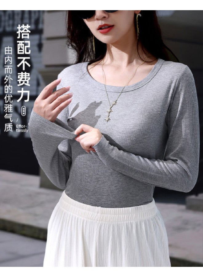 Goso Round Neck Knitted Sweater Women Spring/Autumn Top 2025 New High-End Feel Layering Base Shirt Wearable Cardigan - Image 1