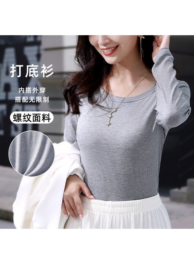 Goso Round Neck Knitted Sweater Women Spring/Autumn Top 2025 New High-End Feel Layering Base Shirt Wearable Cardigan - Image 2