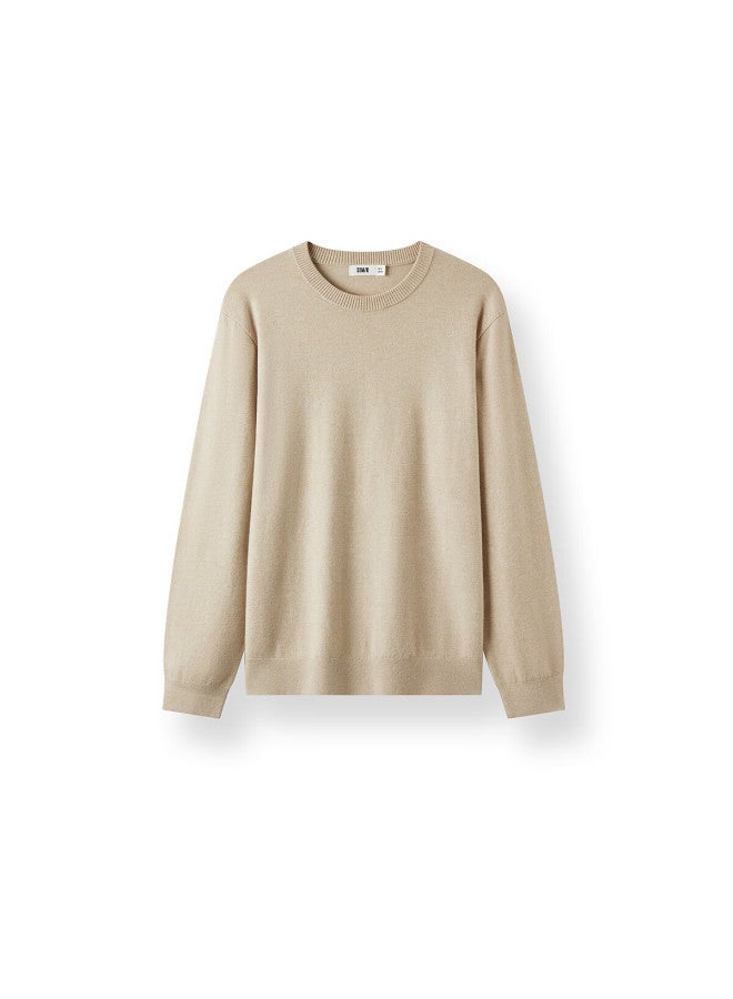 Semir New Year Qi Ji Red | Men's Winter Cashmere Wool Knit Thermal Basic Red Sweater - Image 3