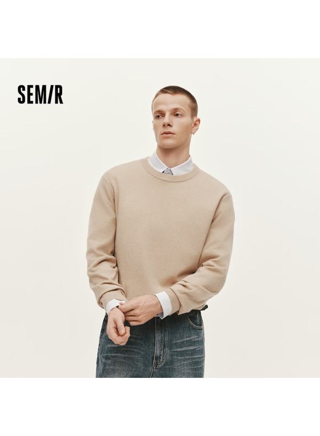 Semir New Year Qi Ji Red | Men's Winter Cashmere Wool Knit Thermal Basic Red Sweater - Image 1