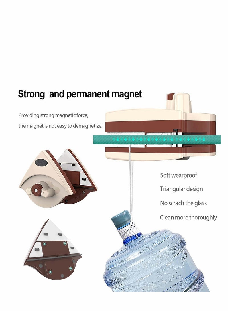 KASTWAVE أداة تنظيف النوافذ المغناطيسية، فرشاة ذات وجهين، منظف نوافذ خارجي قابل للتعديل بخمسة مستويات لنوافذ المنزل الزجاجية مع ممسحة لنوافذ الحمام بسماكة 0.2"-1" 106 قطعة - Image 4