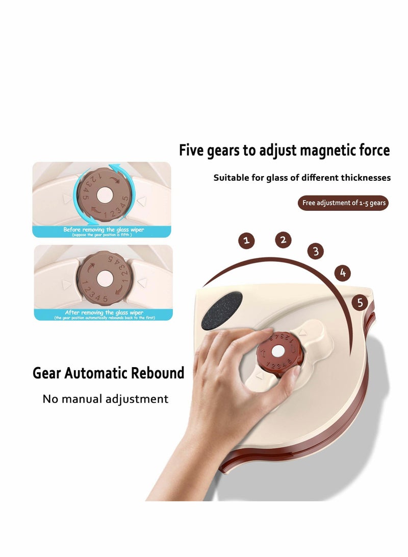 KASTWAVE أداة تنظيف النوافذ المغناطيسية، فرشاة ذات وجهين، منظف نوافذ خارجي قابل للتعديل بخمسة مستويات لنوافذ المنزل الزجاجية مع ممسحة لنوافذ الحمام بسماكة 0.2"-1" 106 قطعة - Image 5