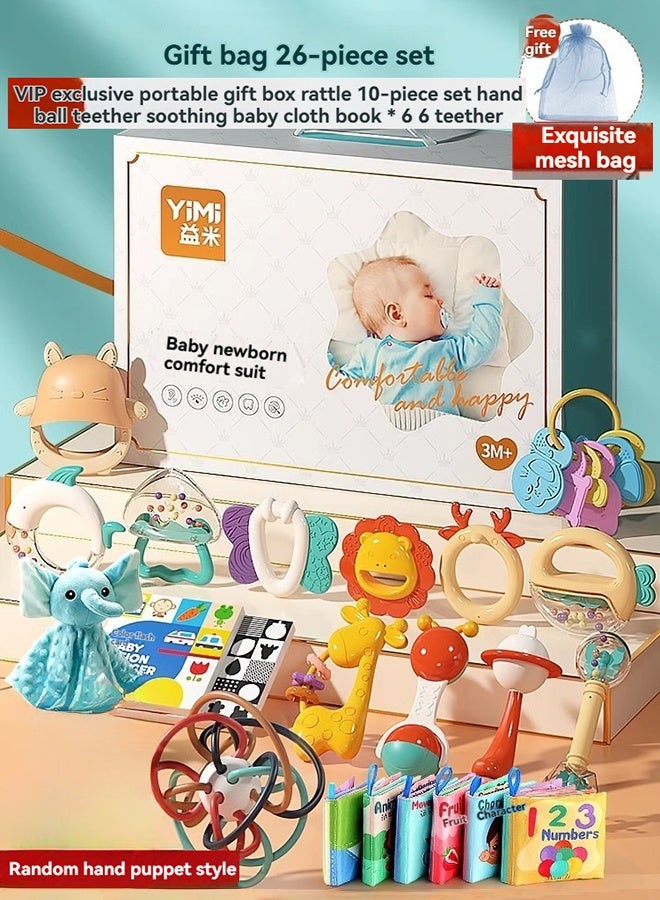 والالا مجموعة من 26 قطعة من خشخيشة الأطفال، ألعاب التسنين، خشخيشة الإمساك والدوران، صندوق هدايا مهدئ لليد، مجموعة ألعاب تعليمية في مرحلة الطفولة المبكرة للأولاد والبنات، هدايا مونتيسوري مناسبة للجنسين - Image 2