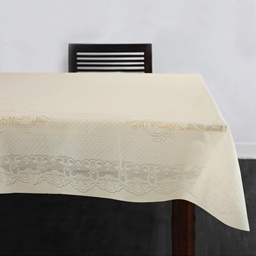Homerz Premium Center Table Cloth, Cotton Table Linen, Royal and Durable Cover (Jhallar Cream, 40x60 inch- Center Table) - Image 2
